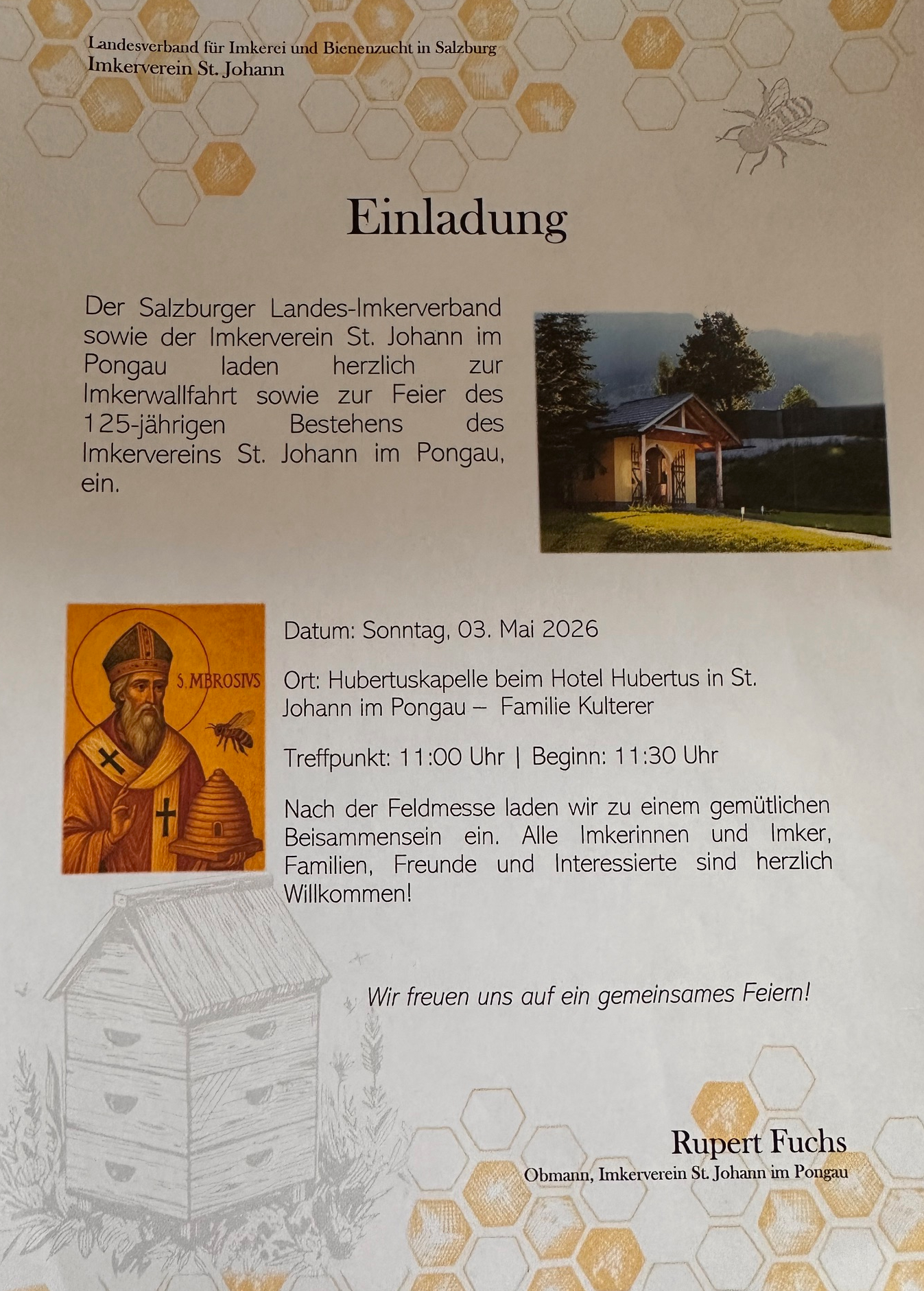Einladung zur Imkerwallfahrt 2026
